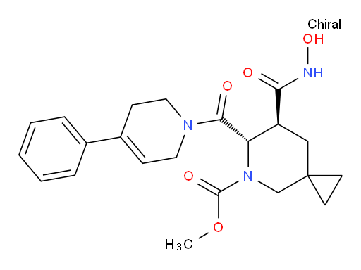 Methyl (6S,7S)-6-[(3,6-dihydro-4-phenyl-1(2H)-pyridinyl)carbonyl]-7-[(hydroxyamino)carbonyl]-5-azaspiro[2.5]octane-5-carboxylate (ACI)