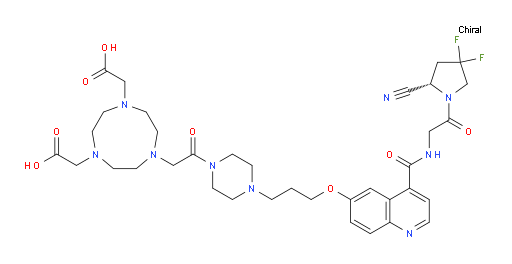 7-[2-[4-[3-[[4-[[[2-[(2S)-2-Cyano-4,4-difluoro-1-pyrrolidinyl]-2-oxoethyl]amino]carbonyl]-6-quinolinyl]oxy]propyl]-1-piperazinyl]-2-oxoethyl]hexahydro-1H-1,4,7-triazonine-1,4(5H)-diacetic acid (ACI)