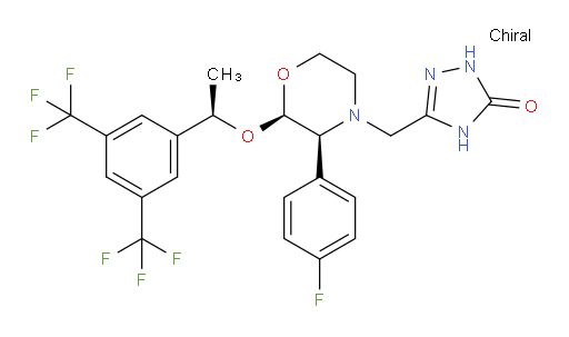 3-(((2R,3S)-2-((R)-1-(3,5-bis(trifluoromethyl)phenyl)ethoxy)-3-(4-fluorophenyl)morpholino)methyl)-1H-1,2,4-triazol-5(4H)-one