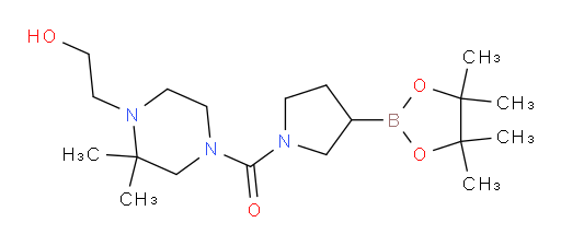 2-{2,2-dimethyl-4-[3-(4,4,5,5-tetramethyl-1,3,2-dioxaborolan-2-yl)pyrrolidine-1-carbonyl]piperazin-1-yl}ethan-1-ol