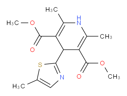 3,5-dimethyl 2,6-dimethyl-4-(5-methyl-1,3-thiazol-2-yl)-1,4-dihydropyridine-3,5-dicarboxylate
