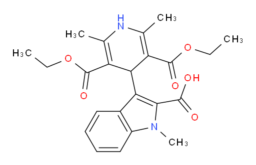 3-[3,5-bis(ethoxycarbonyl)-2,6-dimethyl-1,4-dihydropyridin-4-yl]-1-methyl-1H-indole-2-carboxylic acid