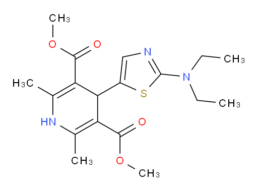 3,5-dimethyl 4-[2-(diethylamino)-1,3-thiazol-5-yl]-2,6-dimethyl-1,4-dihydropyridine-3,5-dicarboxylate