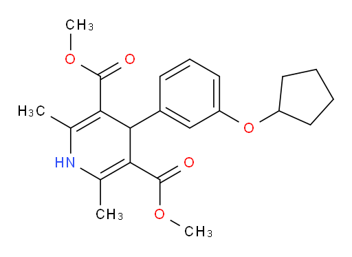 3,5-dimethyl 4-[3-(cyclopentyloxy)phenyl]-2,6-dimethyl-1,4-dihydropyridine-3,5-dicarboxylate