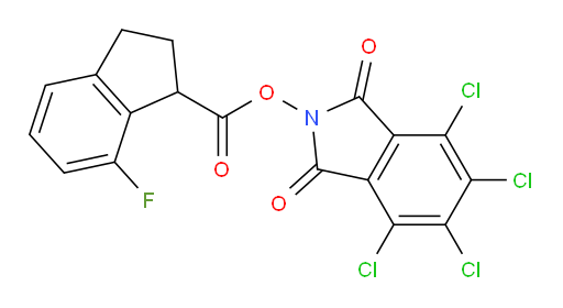 4,5,6,7-tetrachloro-1,3-dioxo-2,3-dihydro-1H-isoindol-2-yl 7-fluoro-2,3-dihydro-1H-indene-1-carboxylate