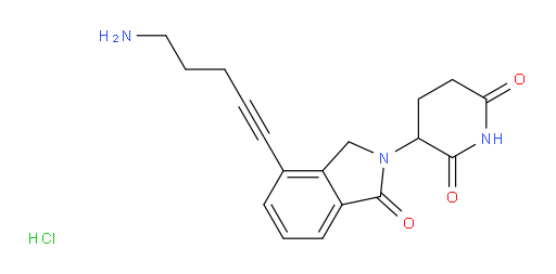 3-[4-(5-aminopent-1-yn-1-yl)-1-oxo-2,3-dihydro-1H-isoindol-2-yl]piperidine-2,6-dione hydrochloride