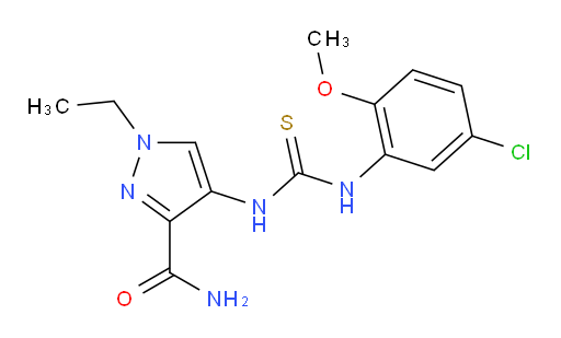 4-{[(5-chloro-2-methoxyphenyl)carbamothioyl]amino}-1-ethyl-1H-pyrazole-3-carboxamide