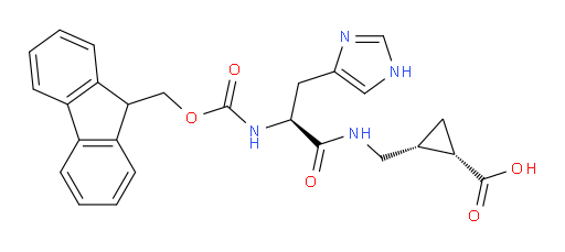 (1RS,2SR)-2-{[(2S)-2-({[(9H-fluoren-9-yl)methoxy]carbonyl}amino)-3-(1H-imidazol-4-yl)propanamido]methyl}cyclopropane-1-carboxylic acid