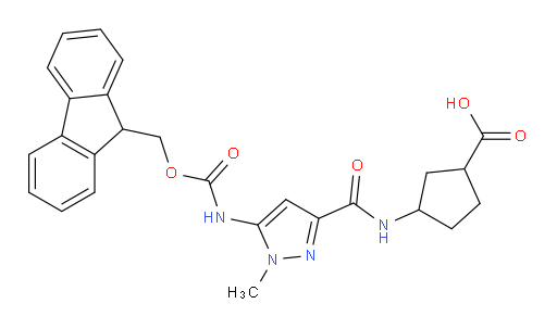 3-[5-({[(9H-fluoren-9-yl)methoxy]carbonyl}amino)-1-methyl-1H-pyrazole-3-amido]cyclopentane-1-carboxylic acid