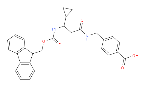4-{[3-cyclopropyl-3-({[(9H-fluoren-9-yl)methoxy]carbonyl}amino)propanamido]methyl}benzoic acid