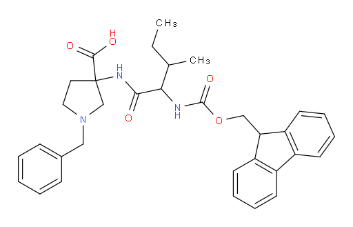 1-benzyl-3-[2-({[(9H-fluoren-9-yl)methoxy]carbonyl}amino)-3-methylpentanamido]pyrrolidine-3-carboxylic acid