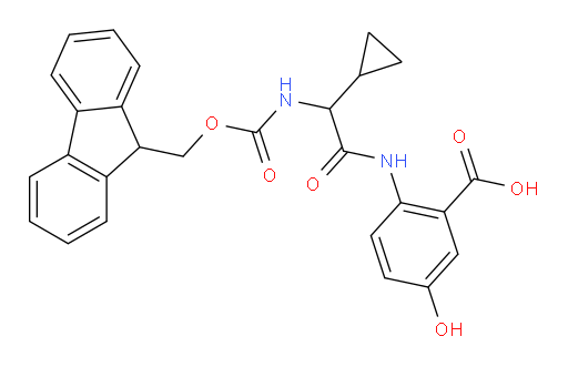 2-[2-cyclopropyl-2-({[(9H-fluoren-9-yl)methoxy]carbonyl}amino)acetamido]-5-hydroxybenzoic acid