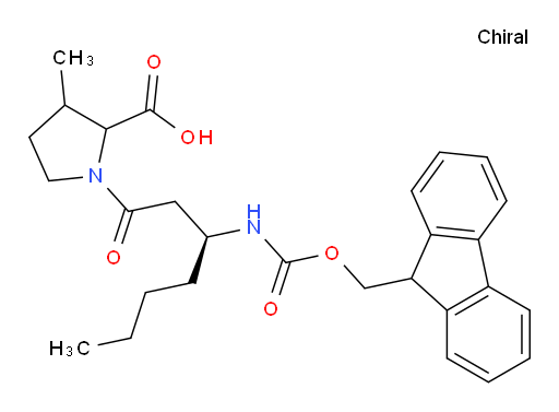 1-[(3S)-3-({[(9H-fluoren-9-yl)methoxy]carbonyl}amino)heptanoyl]-3-methylpyrrolidine-2-carboxylic acid