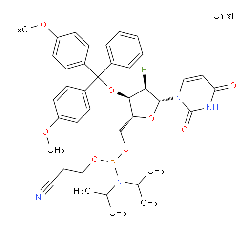 ((2R,3R,4R,5R)-3-(bis(4-methoxyphenyl)(phenyl)methoxy)-5-(2,4-dioxo-3,4-dihydropyrimidin-1(2H)-yl)-4-fluorotetrahydrofuran-2-yl)methyl (2-cyanoethyl) diisopropylphosphoramidite