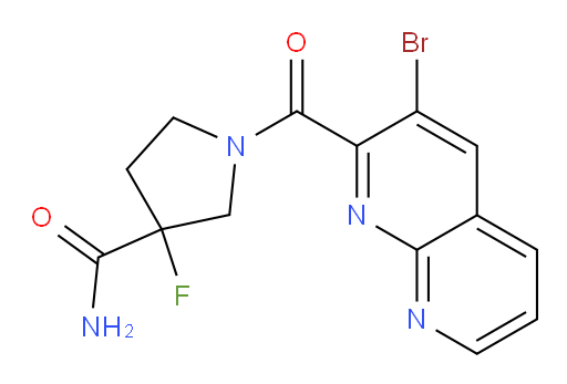 1-(3-bromo-1,8-naphthyridine-2-carbonyl)-3-fluoropyrrolidine-3-carboxamide