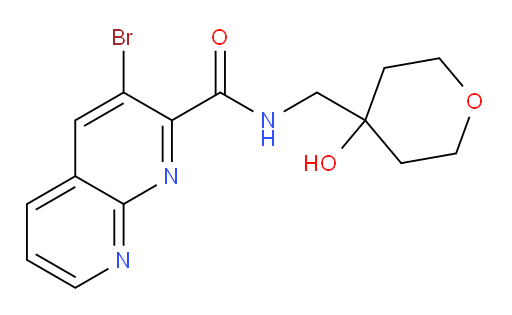 3-bromo-N-((4-hydroxytetrahydro-2H-pyran-4-yl)methyl)-1,8-naphthyridine-2-carboxamide