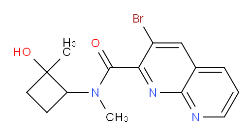 3-bromo-N-(2-hydroxy-2-methylcyclobutyl)-N-methyl-1,8-naphthyridine-2-carboxamide