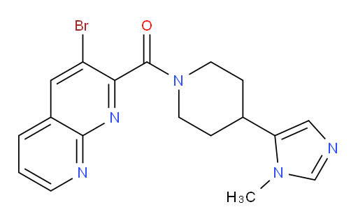 (3-bromo-1,8-naphthyridin-2-yl)(4-(1-methyl-1H-imidazol-5-yl)piperidin-1-yl)methanone
