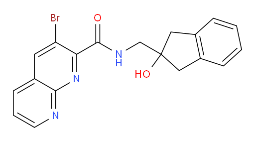 3-bromo-N-((2-hydroxy-2,3-dihydro-1H-inden-2-yl)methyl)-1,8-naphthyridine-2-carboxamide