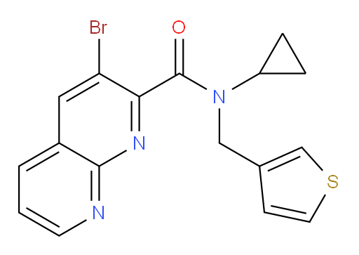 3-bromo-N-cyclopropyl-N-(thiophen-3-ylmethyl)-1,8-naphthyridine-2-carboxamide