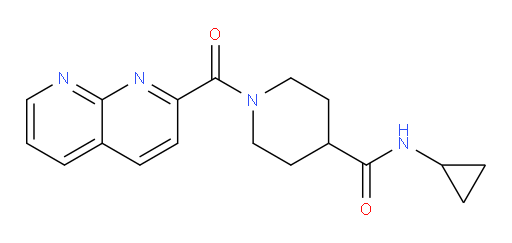 N-cyclopropyl-1-(1,8-naphthyridine-2-carbonyl)piperidine-4-carboxamide