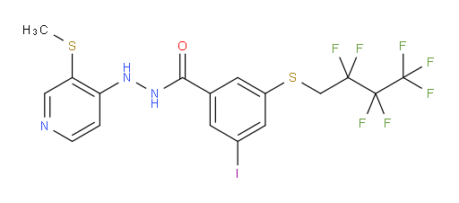 3-((2,2,3,3,4,4,4-heptafluorobutyl)thio)-5-iodo-N'-(3-(methylthio)pyridin-4-yl)benzohydrazide