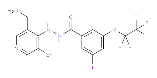 N'-(3-bromo-5-ethylpyridin-4-yl)-3-iodo-5-((perfluoroethyl)thio)benzohydrazide