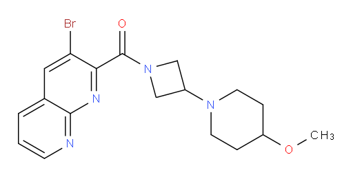 (3-bromo-1,8-naphthyridin-2-yl)(3-(4-methoxypiperidin-1-yl)azetidin-1-yl)methanone