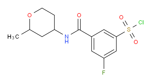 3-fluoro-5-((2-methyltetrahydro-2H-pyran-4-yl)carbamoyl)benzene-1-sulfonyl chloride