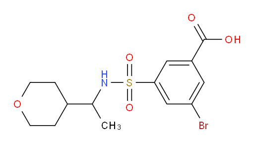 3-bromo-5-(N-(1-(tetrahydro-2H-pyran-4-yl)ethyl)sulfamoyl)benzoic acid