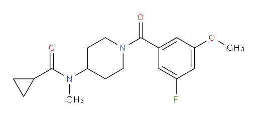 N-(1-(3-fluoro-5-methoxybenzoyl)piperidin-4-yl)-N-methylcyclopropanecarboxamide
