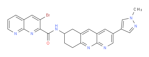 3-bromo-N-(3-(1-methyl-1H-pyrazol-4-yl)-6,7,8,9-tetrahydrobenzo[b][1,8]naphthyridin-7-yl)-1,8-naphthyridine-2-carboxamide