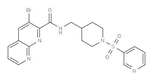 3-bromo-N-((1-(pyridin-3-ylsulfonyl)piperidin-4-yl)methyl)-1,8-naphthyridine-2-carboxamide