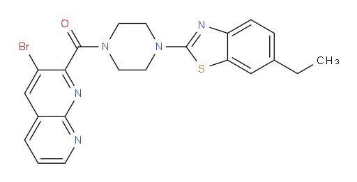 (3-bromo-1,8-naphthyridin-2-yl)(4-(6-ethylbenzo[d]thiazol-2-yl)piperazin-1-yl)methanone
