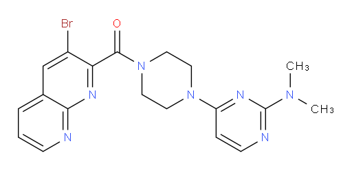 (3-bromo-1,8-naphthyridin-2-yl)(4-(2-(dimethylamino)pyrimidin-4-yl)piperazin-1-yl)methanone