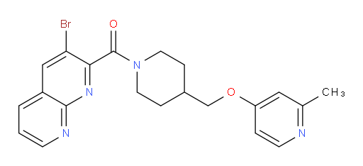 (3-bromo-1,8-naphthyridin-2-yl)(4-(((2-methylpyridin-4-yl)oxy)methyl)piperidin-1-yl)methanone