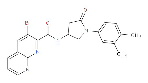 3-bromo-N-(1-(3,4-dimethylphenyl)-5-oxopyrrolidin-3-yl)-1,8-naphthyridine-2-carboxamide