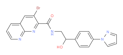 N-(2-(4-(1H-pyrazol-1-yl)phenyl)-2-hydroxyethyl)-3-bromo-1,8-naphthyridine-2-carboxamide