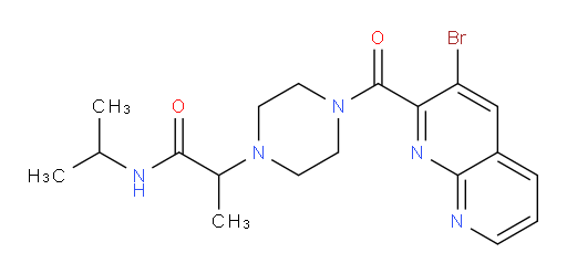 2-(4-(3-bromo-1,8-naphthyridine-2-carbonyl)piperazin-1-yl)-N-isopropylpropanamide