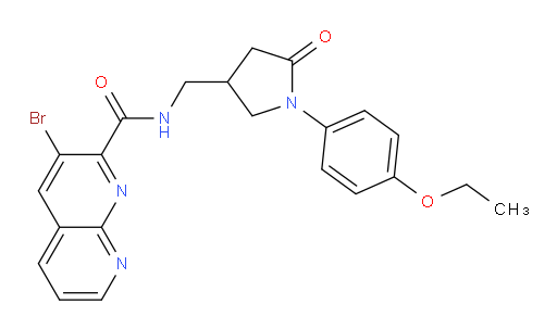 3-bromo-N-((1-(4-ethoxyphenyl)-5-oxopyrrolidin-3-yl)methyl)-1,8-naphthyridine-2-carboxamide