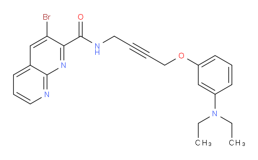 3-bromo-N-(4-(3-(diethylamino)phenoxy)but-2-yn-1-yl)-1,8-naphthyridine-2-carboxamide