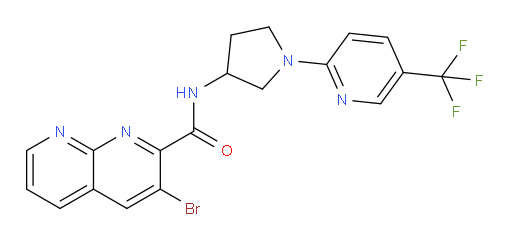 3-bromo-N-(1-(5-(trifluoromethyl)pyridin-2-yl)pyrrolidin-3-yl)-1,8-naphthyridine-2-carboxamide