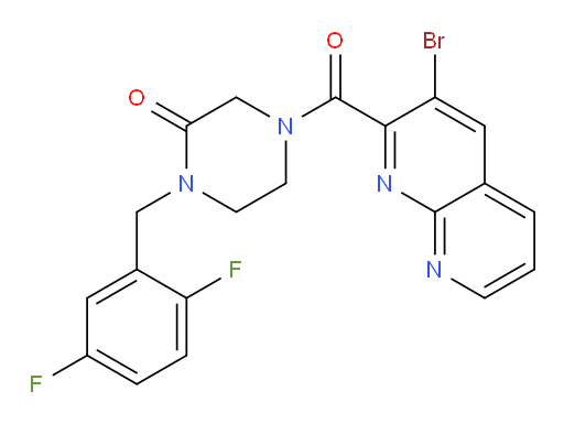 4-(3-bromo-1,8-naphthyridine-2-carbonyl)-1-(2,5-difluorobenzyl)piperazin-2-one