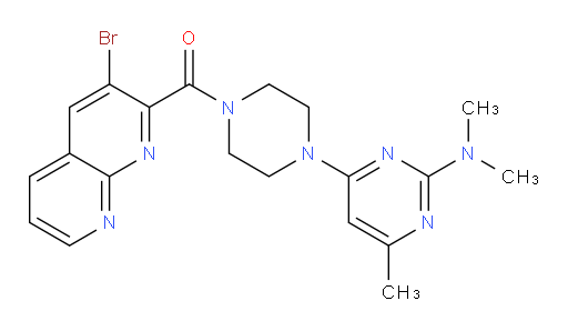 (3-bromo-1,8-naphthyridin-2-yl)(4-(2-(dimethylamino)-6-methylpyrimidin-4-yl)piperazin-1-yl)methanone
