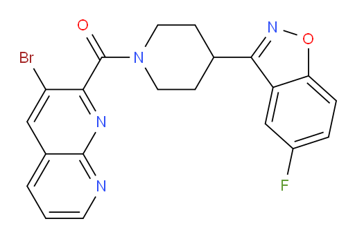 (3-bromo-1,8-naphthyridin-2-yl)(4-(5-fluorobenzo[d]isoxazol-3-yl)piperidin-1-yl)methanone