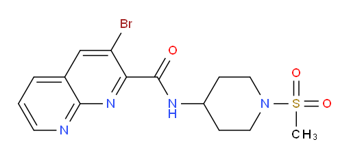 3-bromo-N-(1-(methylsulfonyl)piperidin-4-yl)-1,8-naphthyridine-2-carboxamide