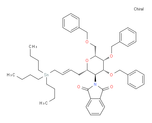 2-((2S,3S,4R,5R,6R)-4,5-bis(benzyloxy)-6-((benzyloxy)methyl)-2-((E)-4-(tributylstannyl)but-2-en-1-yl)tetrahydro-2H-pyran-3-yl)isoindoline-1,3-dione