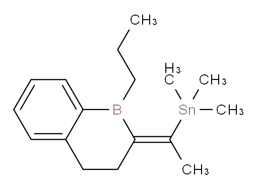 (E)-trimethyl(1-(1-propyl-3,4-dihydrobenzo[b]borinin-2(1H)-ylidene)ethyl)stannane