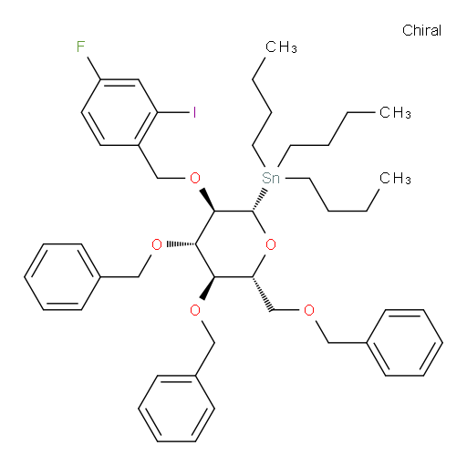 ((2S,3R,4S,5R,6R)-4,5-bis(benzyloxy)-6-((benzyloxy)methyl)-3-((4-fluoro-2-iodobenzyl)oxy)tetrahydro-2H-pyran-2-yl)tributylstannane