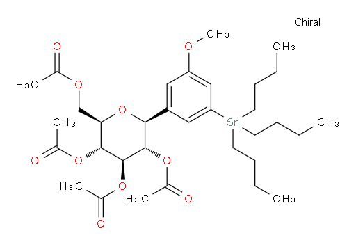 (2R,3R,4R,5S,6S)-2-(acetoxymethyl)-6-(3-methoxy-5-(tributylstannyl)phenyl)tetrahydro-2H-pyran-3,4,5-triyl triacetate